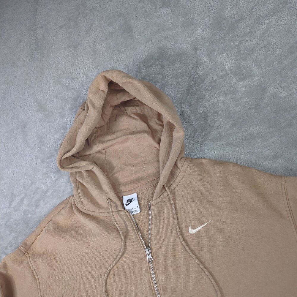 Nike Phoenix Fleece Full Zip Hoodie Womens M Hemp Tan Oversized DQ5758-200 Beige